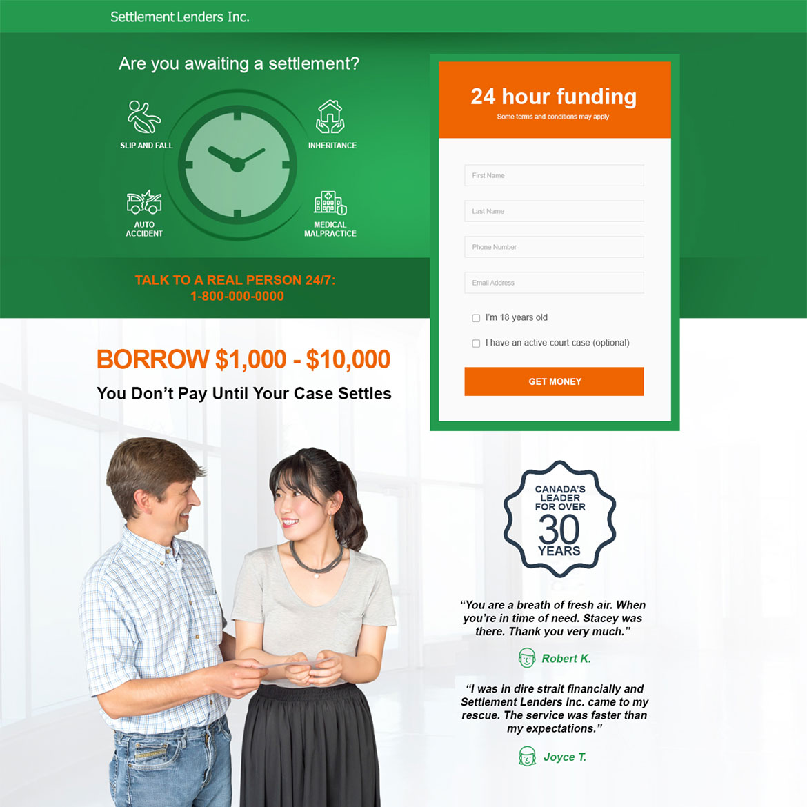 Settlement Lenders - Website design